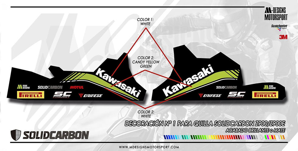 Miniature : Kit de adhesivos DISEÑO Nº 1 quilla Solidcarbon RACING Z900