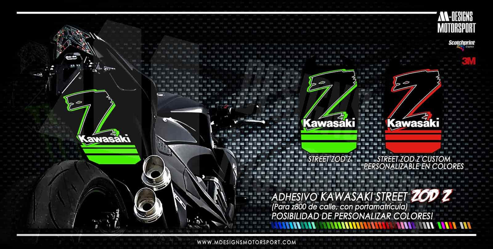 adhesivos pegatinas vinilos kawasaki z800 z800e paso de rueda pasoderueda colin wheel arch passage de roue sotocodone zodz