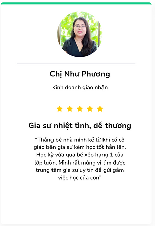 nhận xét phụ huynh về gia sư thủ dầu một