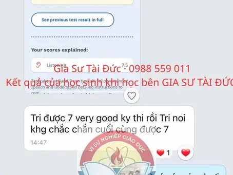 Kết Quả Học Sinh IELTS | Gia Sư IELTS Tại Nhà TP.HCM – Gia Sư Tài Đức