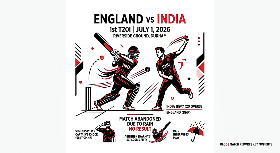 England vs India 1st T20I: Rain Denies Thrilling Finish After Shreyas Iyer's Masterclass