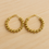 Thumbnail: Gold Whisper Beaded Ball Hoop Earrings