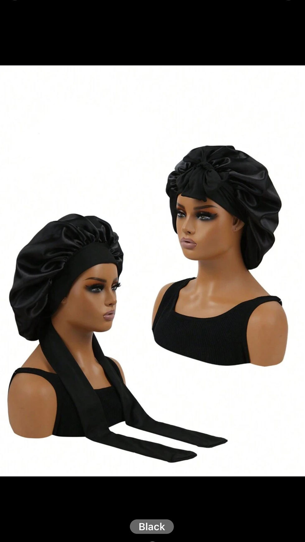 Thumbnail: Satin Silk Bow Tie Bonnets