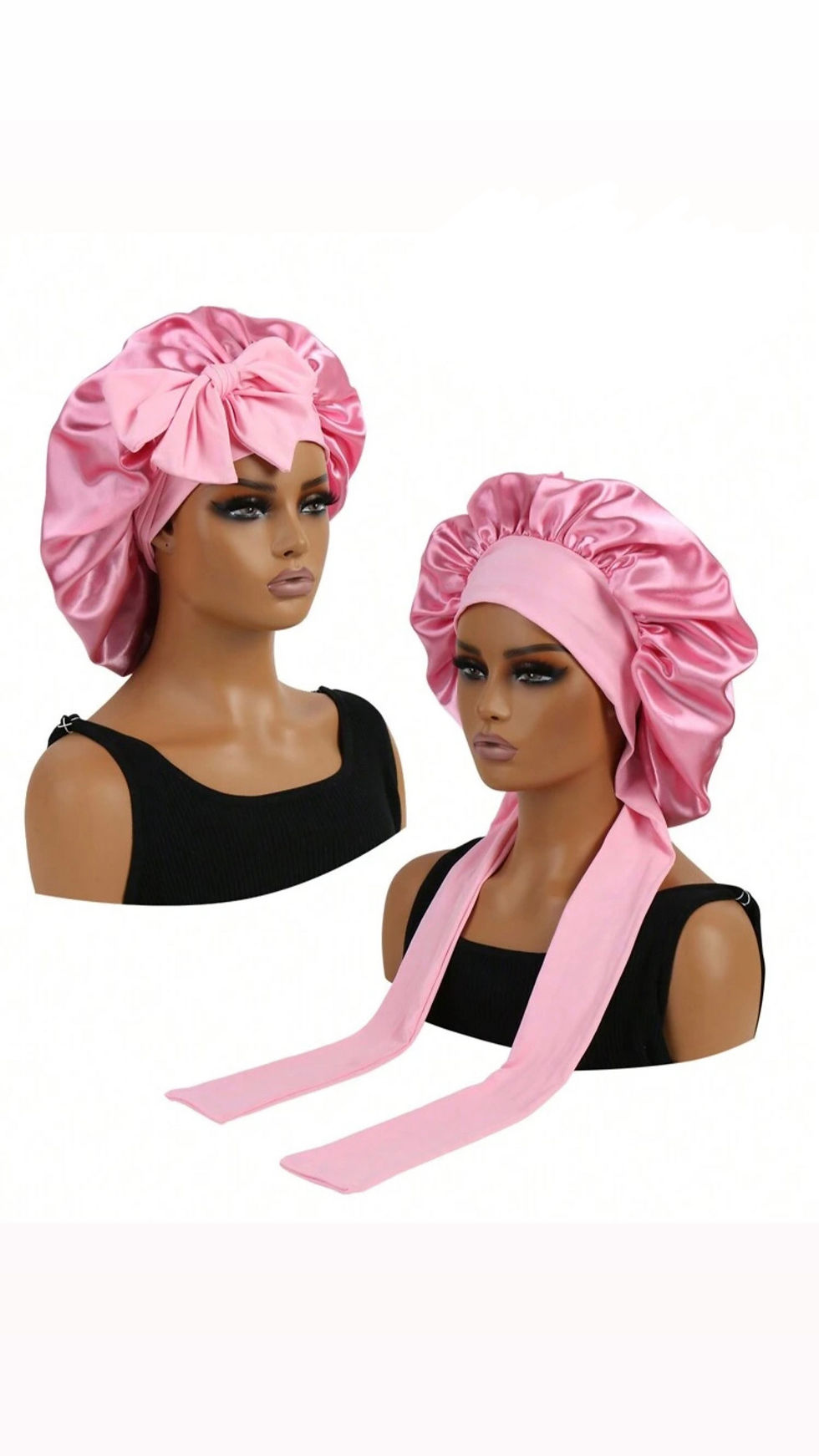 Thumbnail: Satin Silk Bow Tie Bonnets