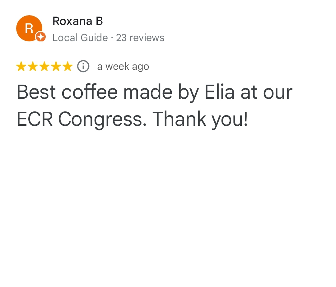 Best coffee made by Elia at our ECR Congress. Thank you!