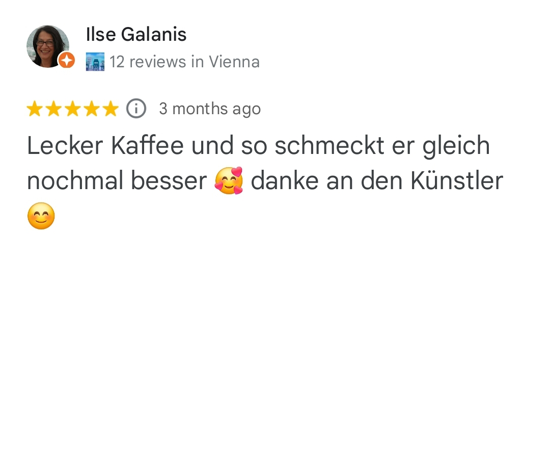 Lecker Kaffee und so schmeckt er gleich nochmal besser 🥰 danke an den Künstler 😊