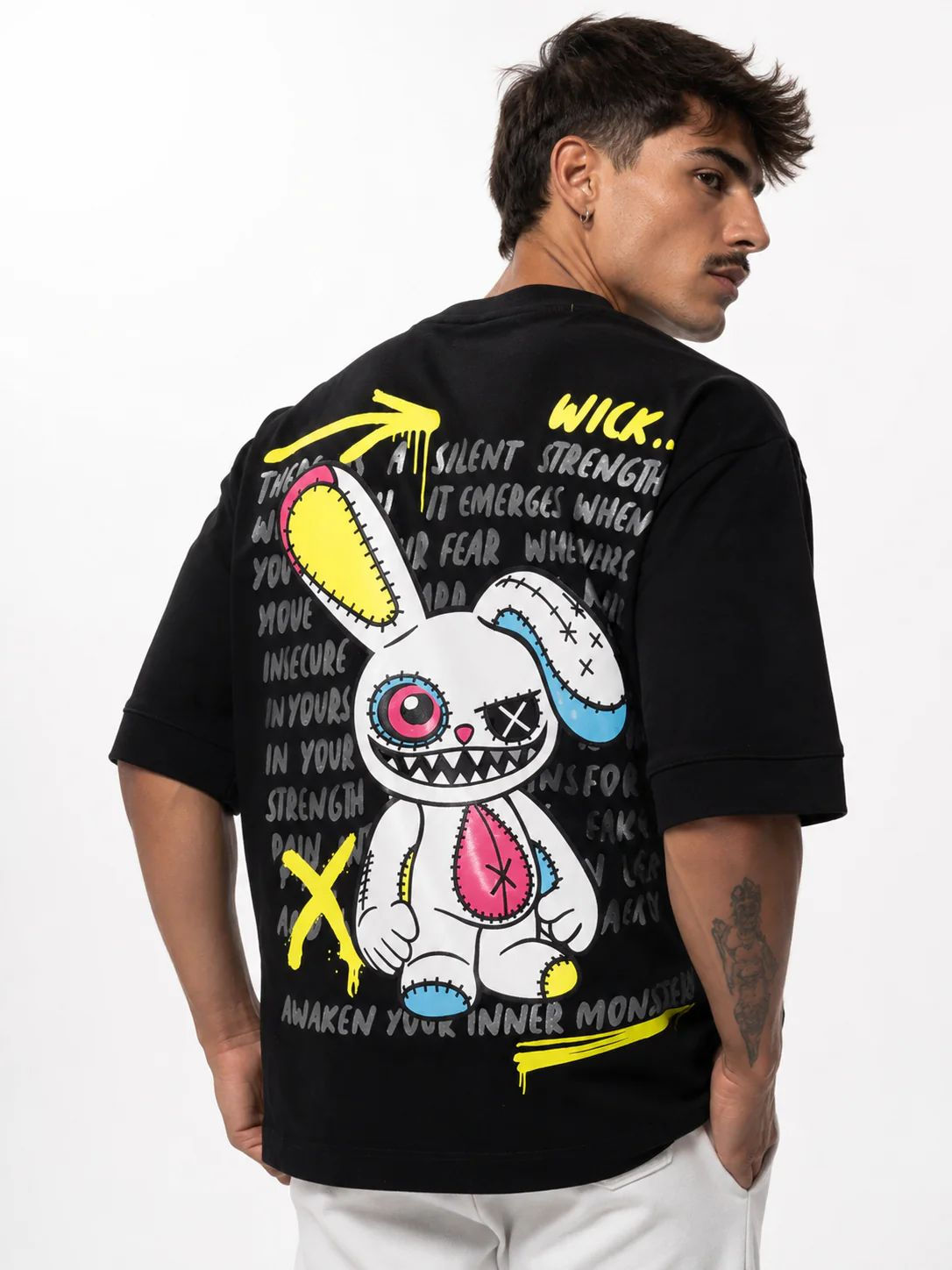 CRAZY BUNNY BLACK T-SHIRT