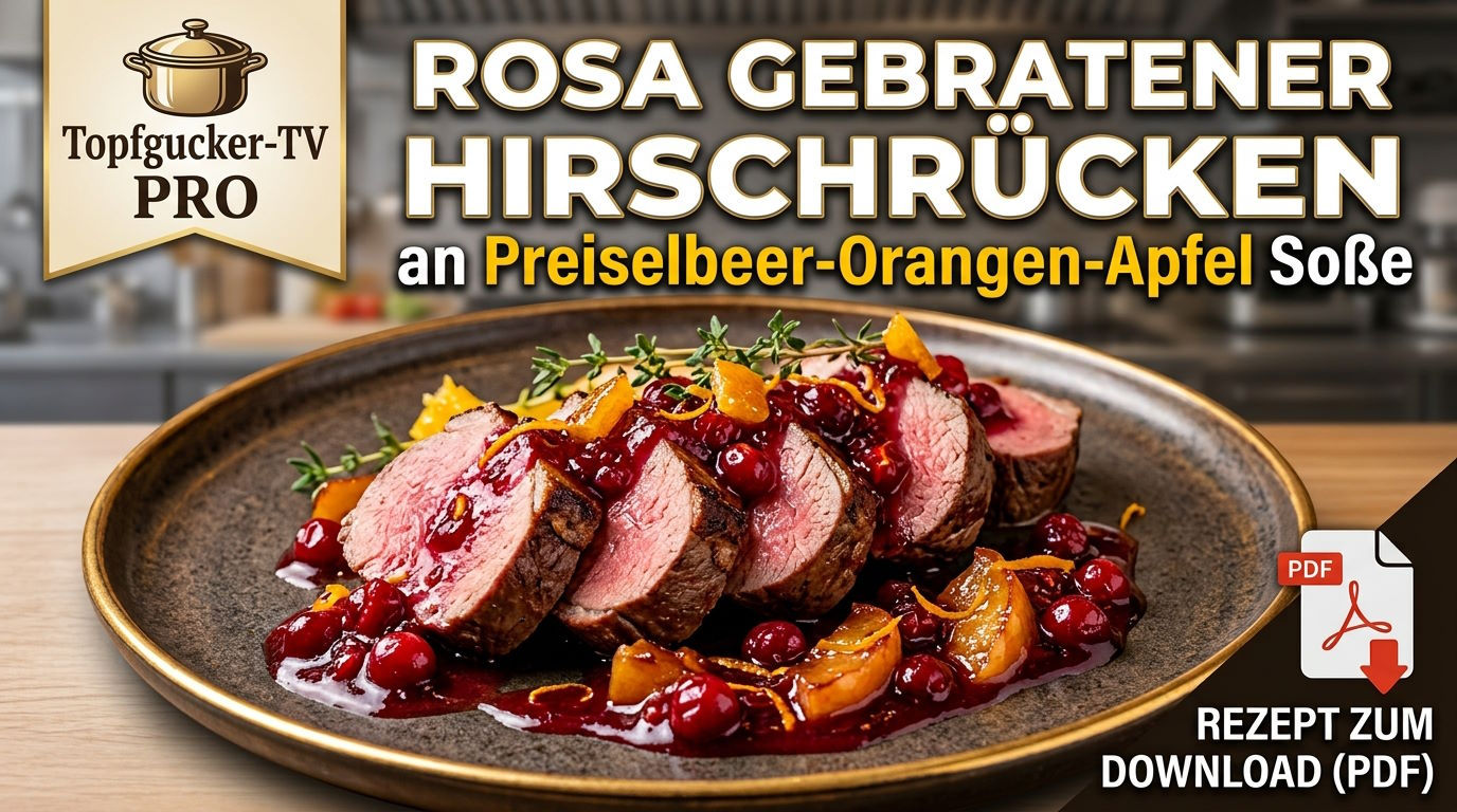 Rosa gebratener Hirschrücken ohne Salz | Topfgucker-TV PRO