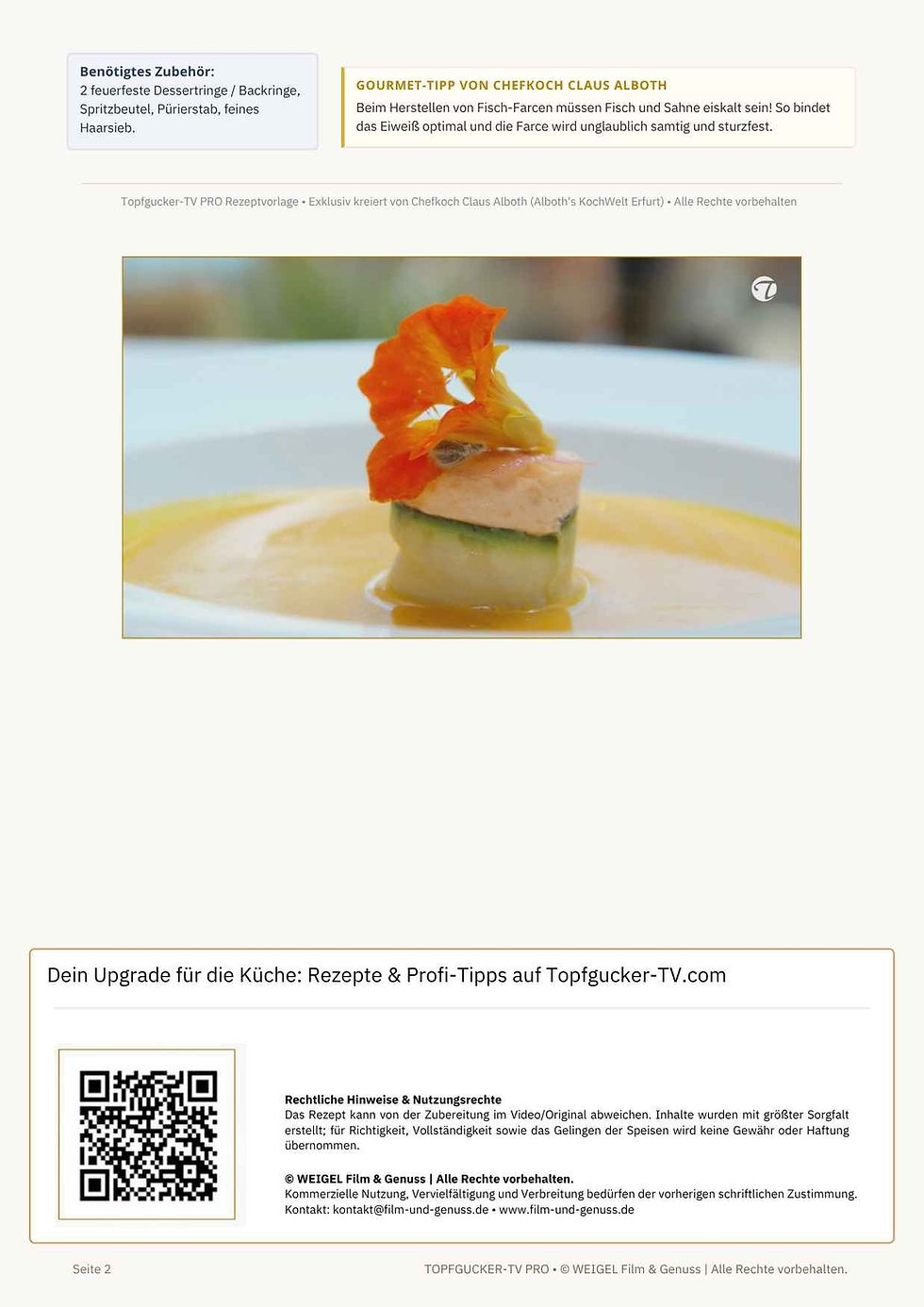 Miniaturbild: Kürbissuppe mit Lachstörtchen – Rezept von Chefkoch Claus Alboth