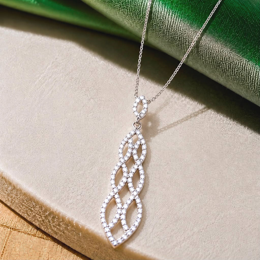 Sterling Silver Tree of Life Cubic Zirconia Necklace