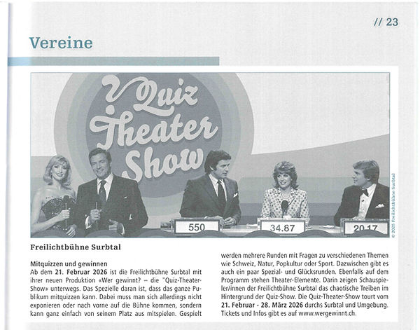 Freilichtbühne Surbtal mit Wer Gewinnt?