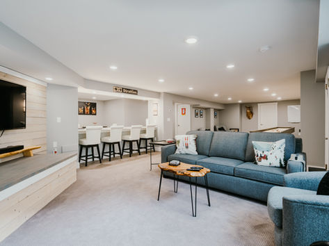 Basement remodel done by J Hoffman Homes in Cadillac, MI