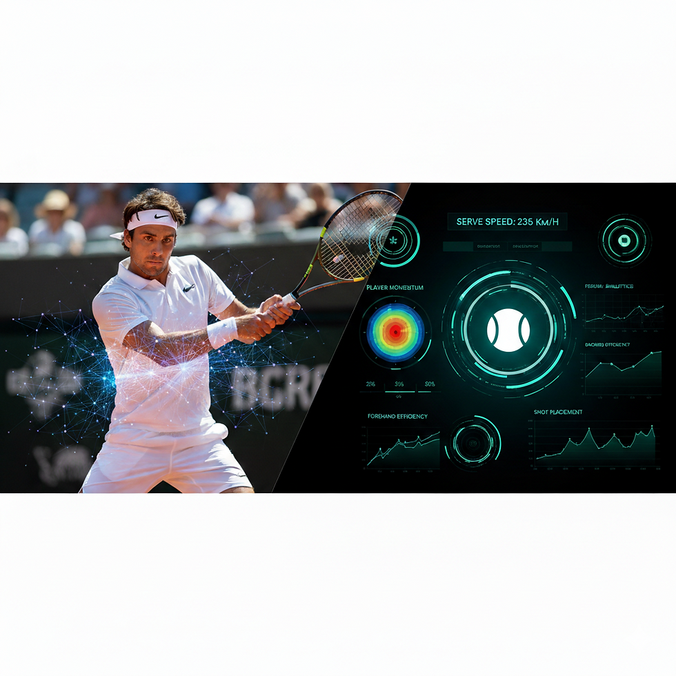 tennis performance analytics dashboard showing match insights and statistics