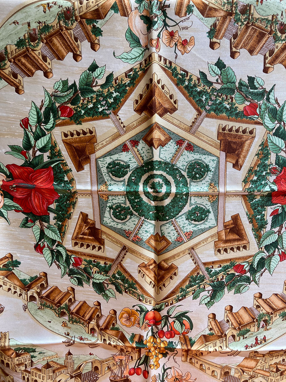Thumbnail: Foulard Hermès  «  Au pays de Cocagne »