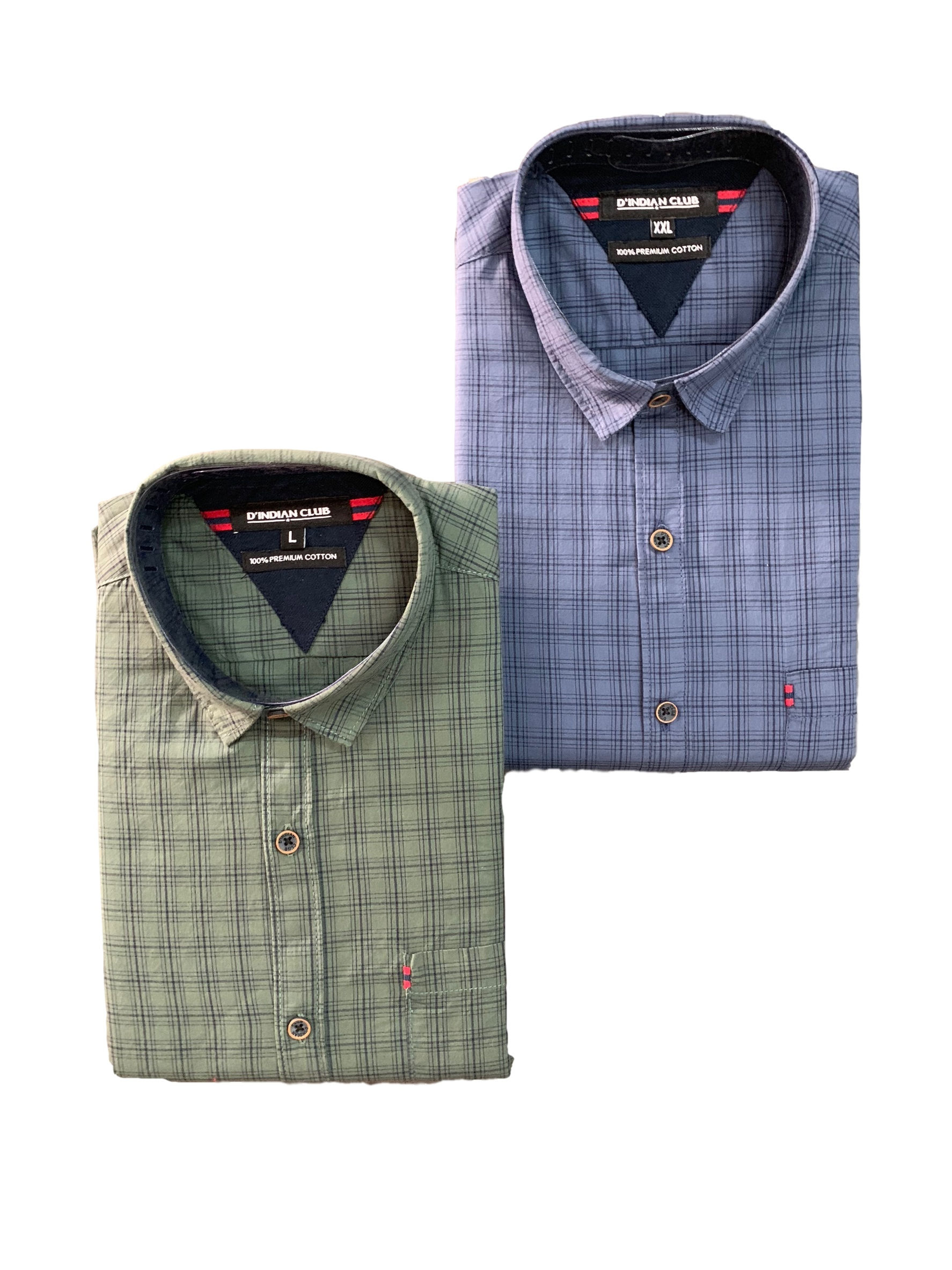 D’INDIAN CLUB Men’s Checkered Cotton Causal Shirt