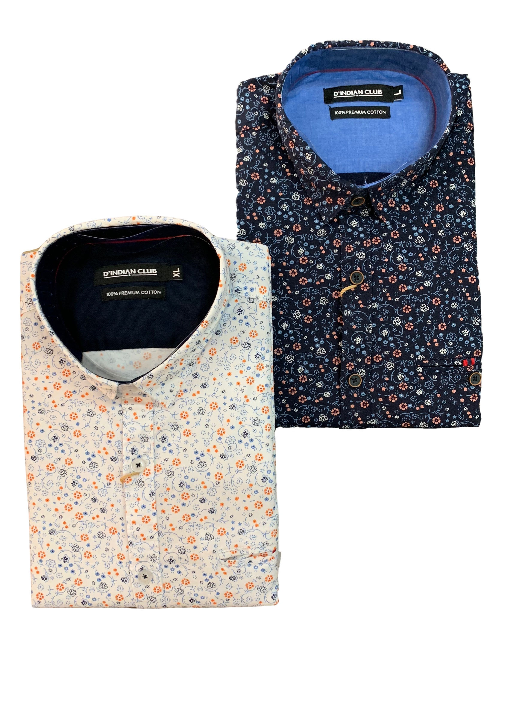 D’INDIAN CLUB Men’s Printed Cotton Causal Shirt
