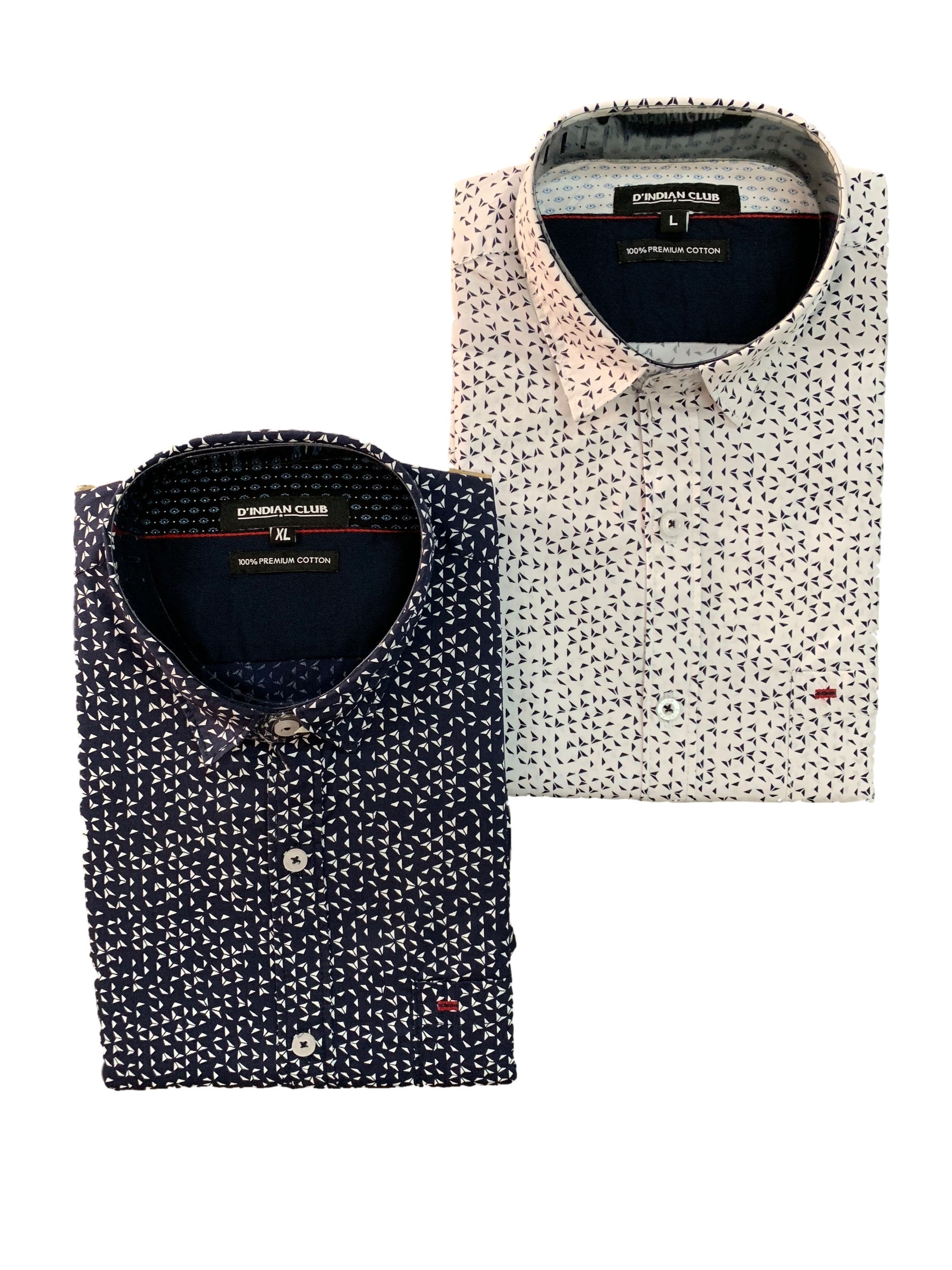 D’INDIAN CLUB Men’s Printed Cotton Causal Shirt