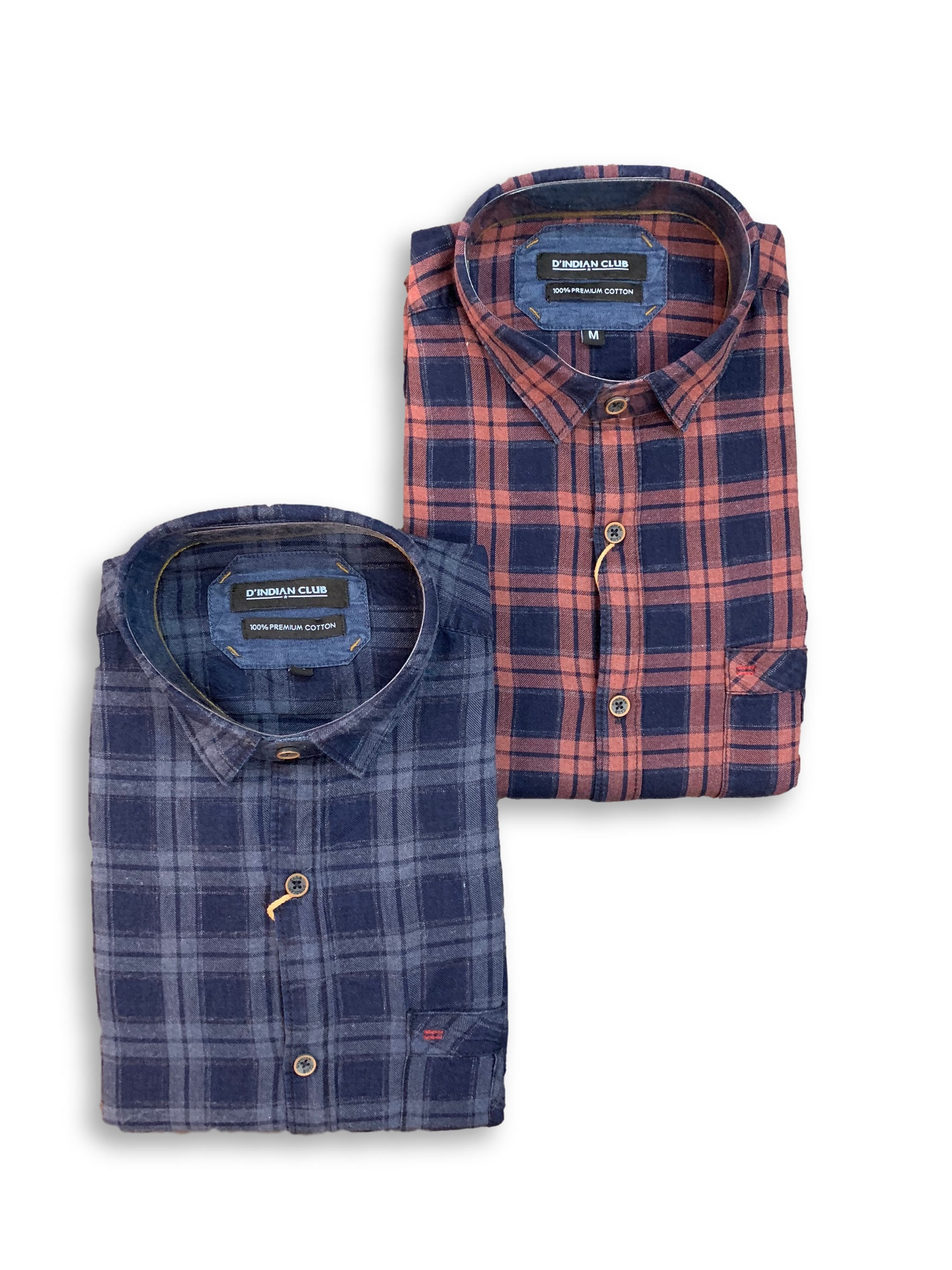 D’INDIAN CLUB Men’s Checkered Cotton Causal Shirt