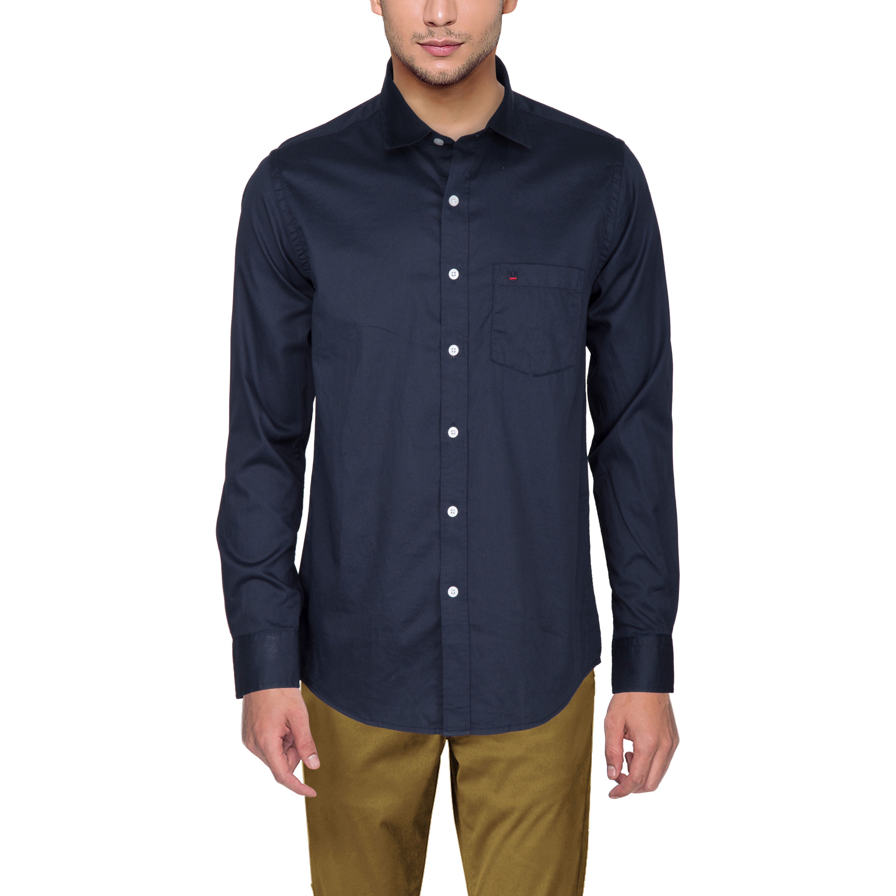 D’INDIAN CLUB Men’s Blue Printed Cotton Causal Shirt