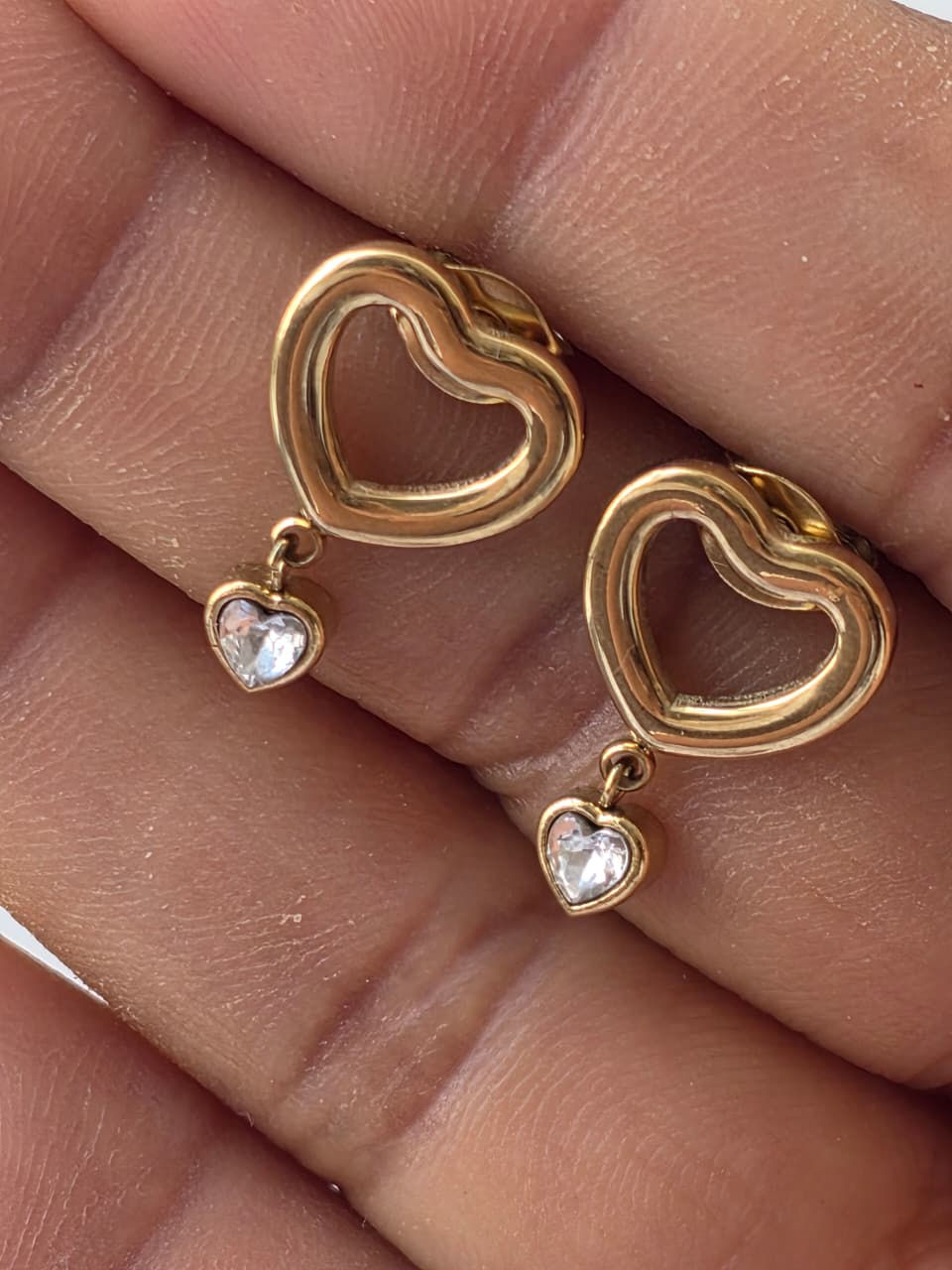 Thumbnail: Elegant Heart Stud Drops
