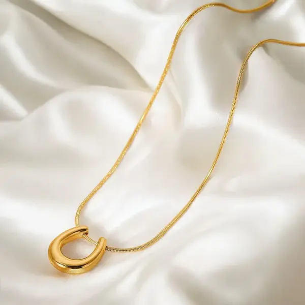 Thumbnail: Minimal U-Shape Pendant Necklace