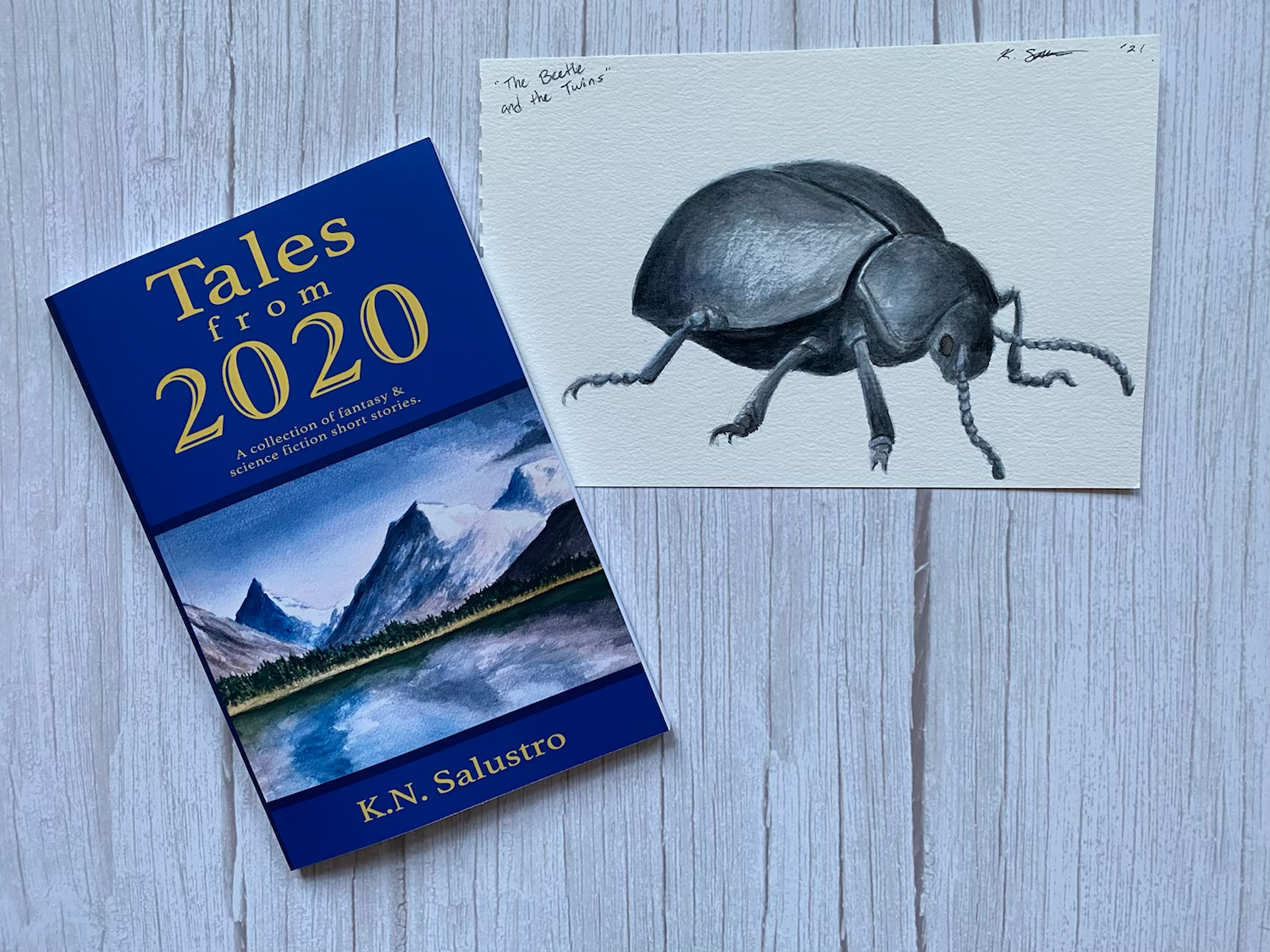 The Beetle - Watercolor painting AND paperback book