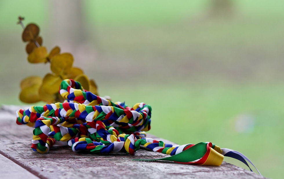 The Snowdonia Celebrant, North Wales. Hand fasting with ribbon.