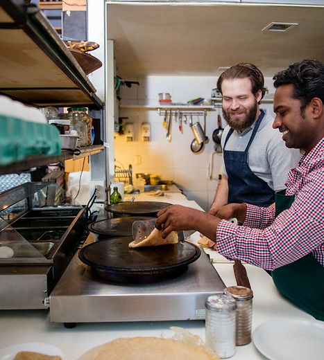 Men Making Crepes