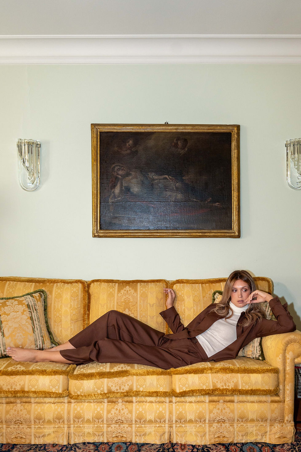 Miniatura: BECCA Wide-Leg Virgin Wool Trousers - Chocolate