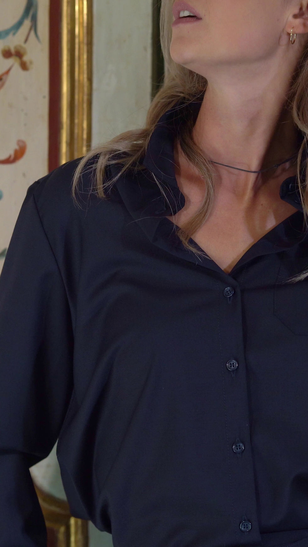 Miniatura: CHICCA Wool & Viscose Shirt -Navy Blue