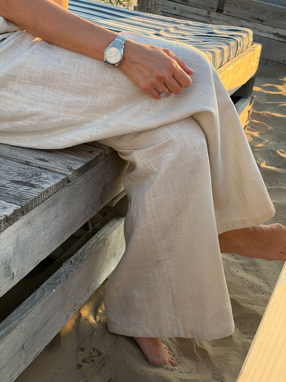 Thumbnail: Becca Wide-Leg Trousers -  Linen