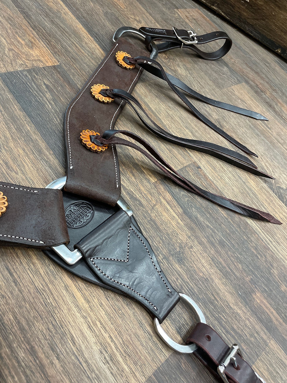 Martin Saddlery 2.75" Chocolate Fringe Breastcollar