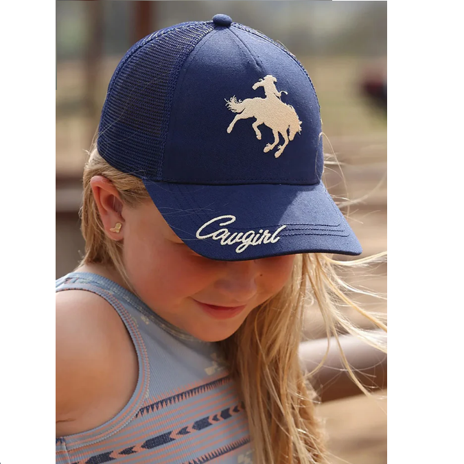 Youth Meshback Cap - Blue Cowgirl