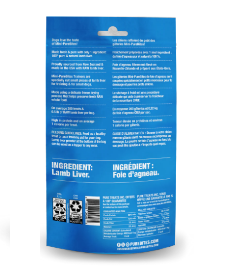Thumbnail: Mini PureBites Trainers - Lamb Liver 68g