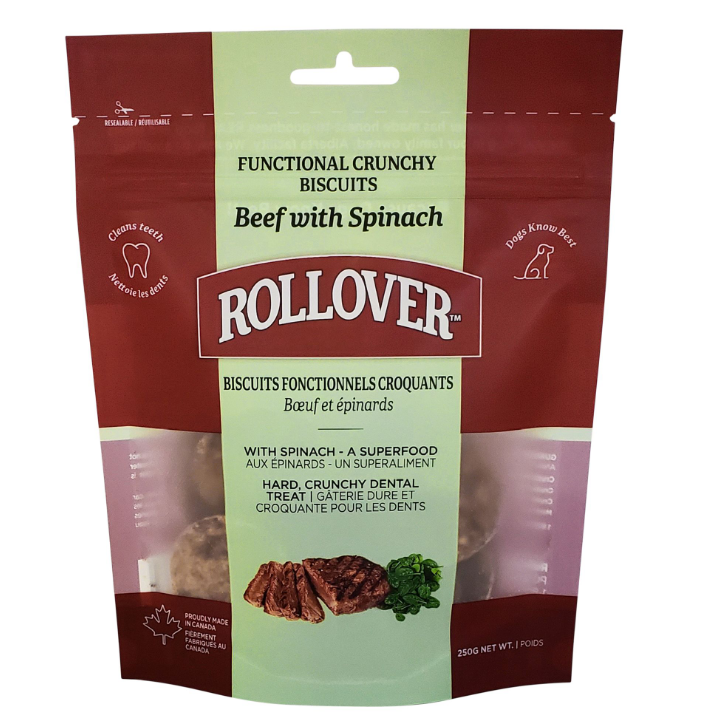 Rollover Functional Crunchy Beef & Spinach 250g
