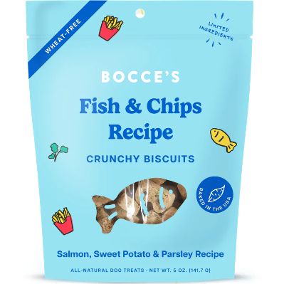 Bocce's Bakery Fish & Chips Crunchy Biscuits - 5oz