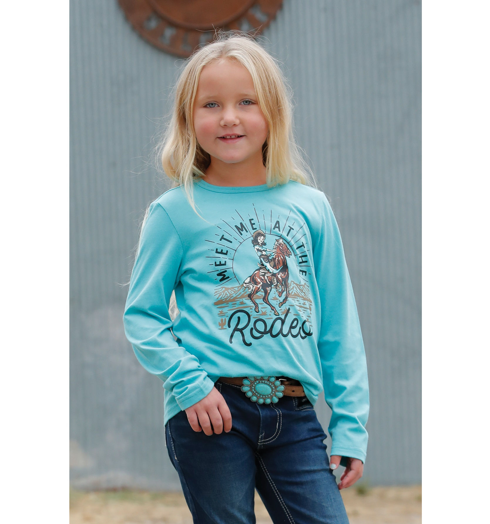 Girls Long Sleeve Tee - Meet Me At The Rodeo