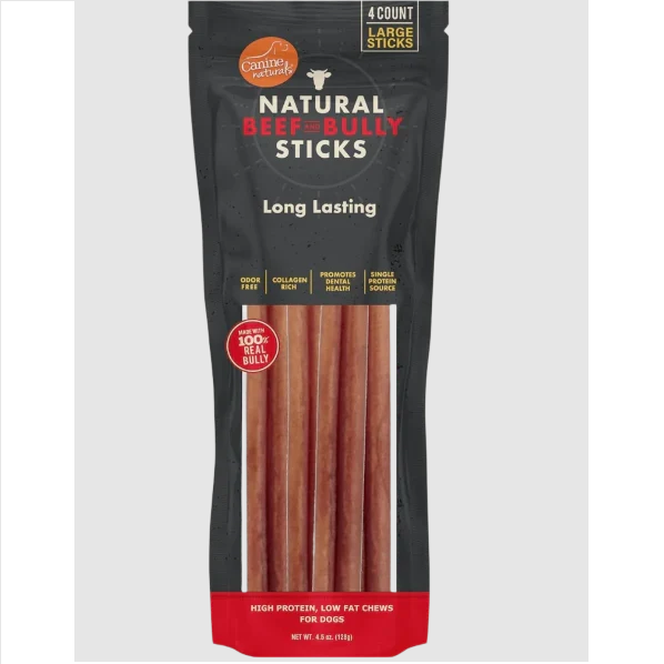 Canine Naturals Beef Bully Sticks 10" 4ct