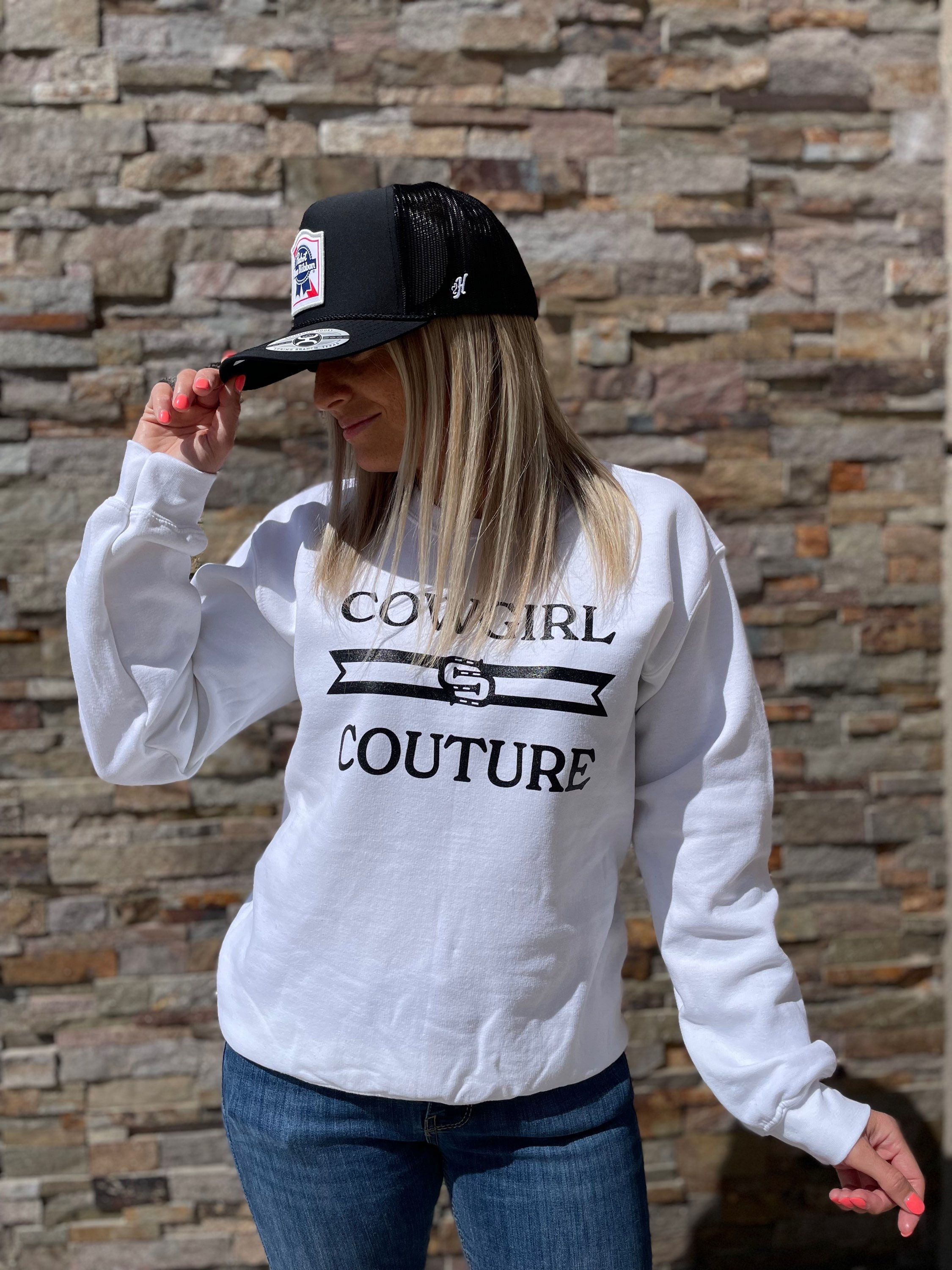 Cowgirl Couture White Crewneck Sweater