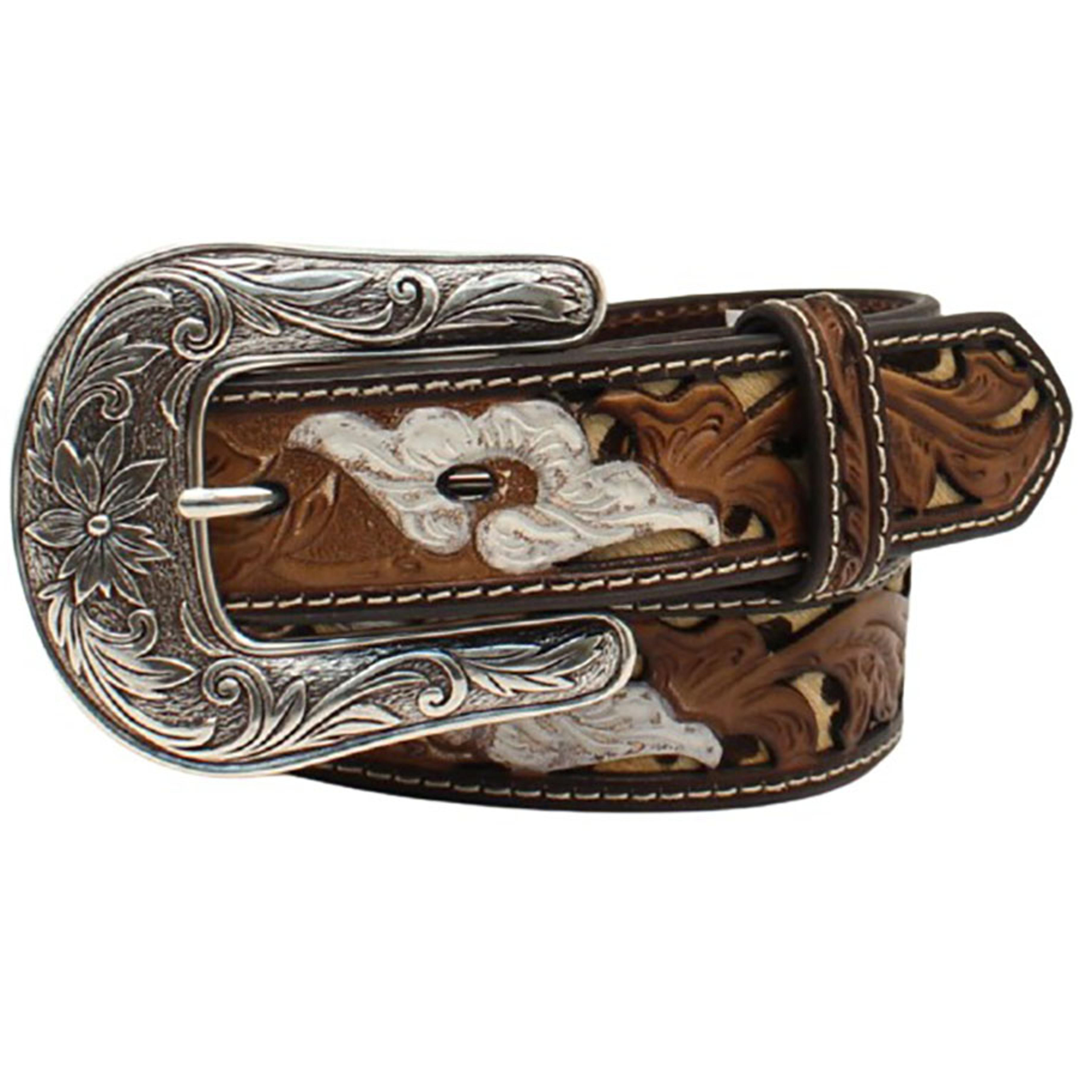 Kid's Floral Belt with Leopard Inlay
