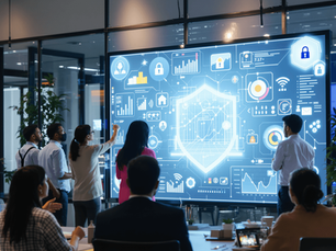 Australian business professional analysing messy data charts on a laptop, symbolising the financial impact of poor data governance and the benefits of improved data management.