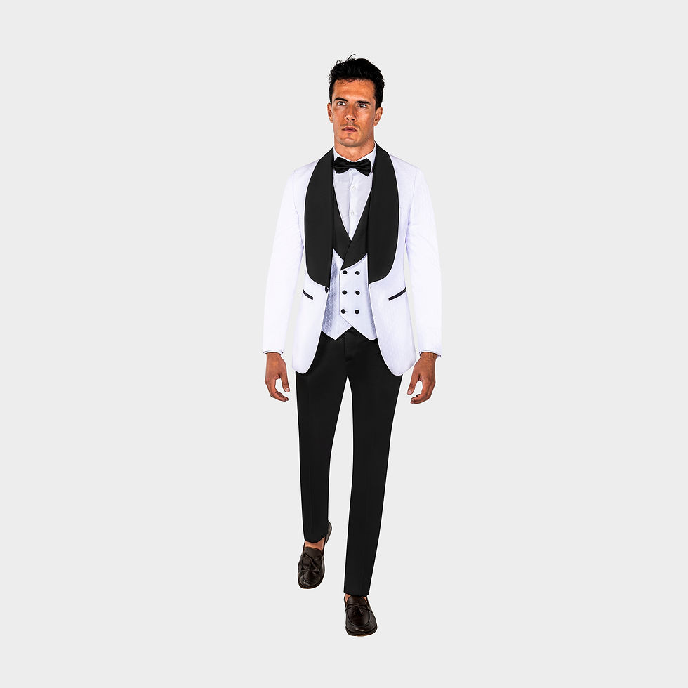 Miniaturbild: SMOKING QUATRE PIÈCES  BLANC PANTALON  NOIR