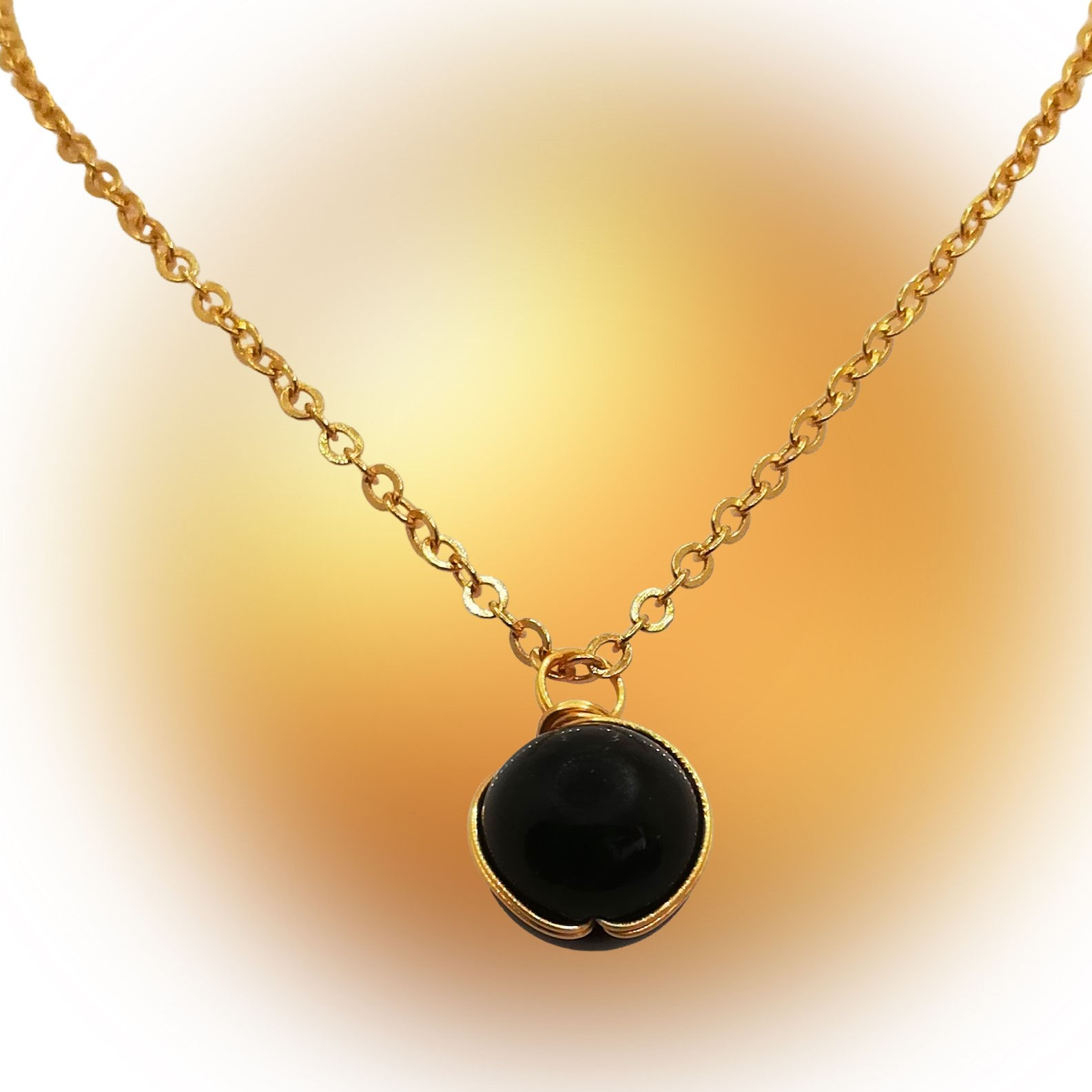 Obsidian Round Crystal Pendant