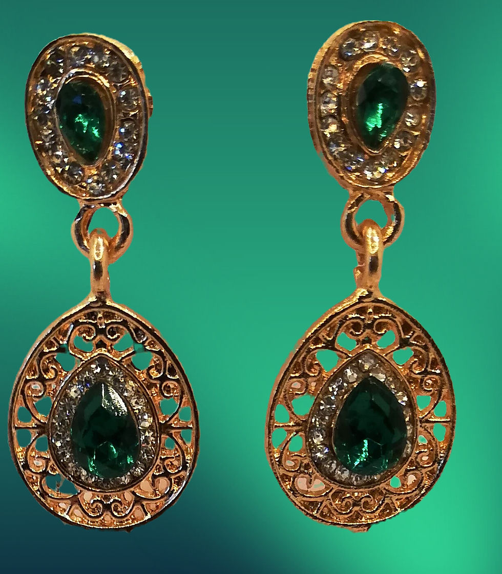 Green Crystal-Drop Earrings