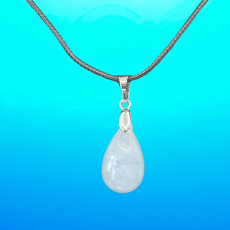 Thumbnail: Polished Aquamarine Teardrop Crystal Pendant