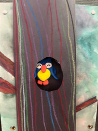 relief sculpture of an owl in a hollow tree, using model magic, watercolor and paper
