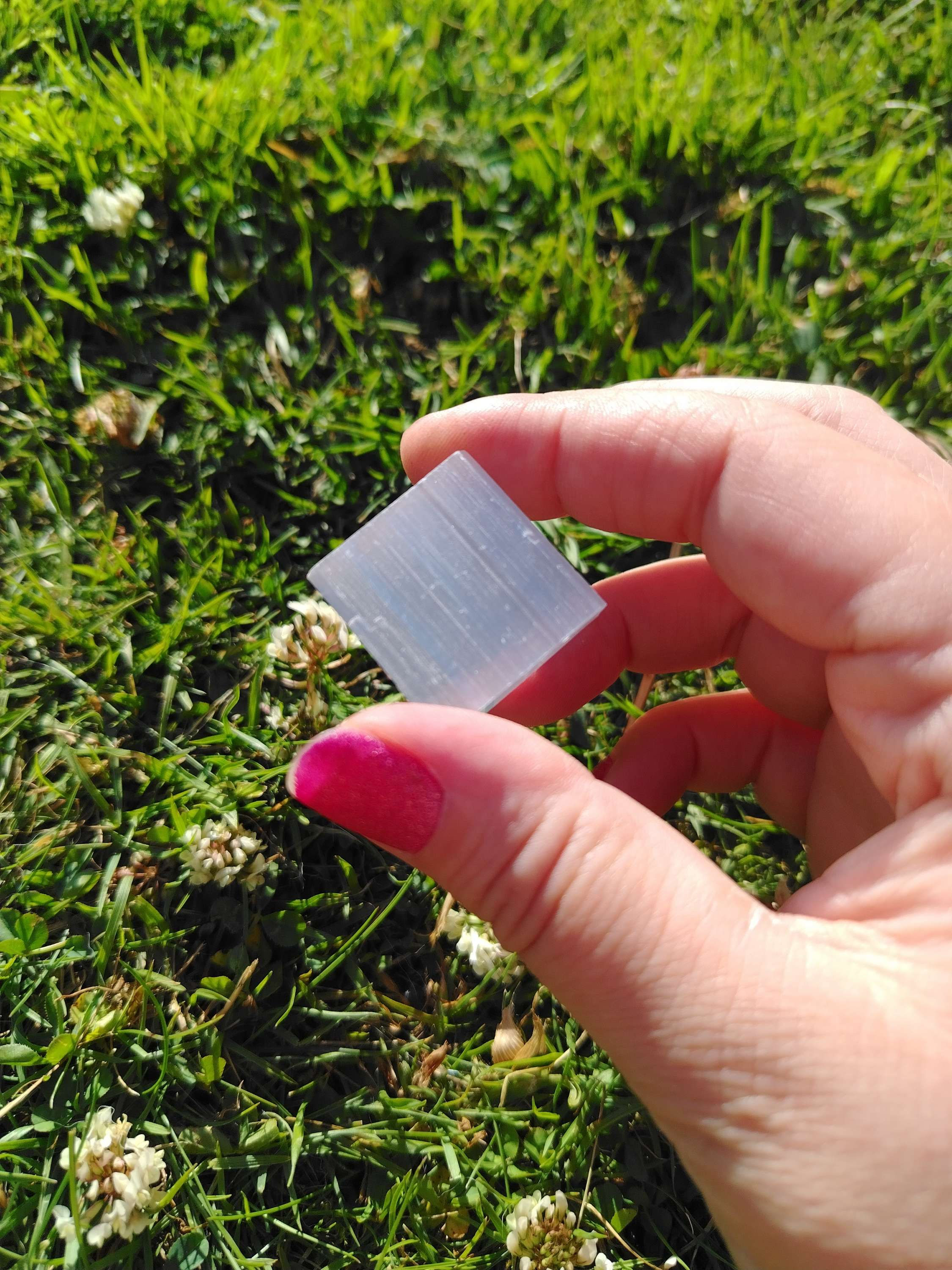 A square of selenite, possibly satin spar