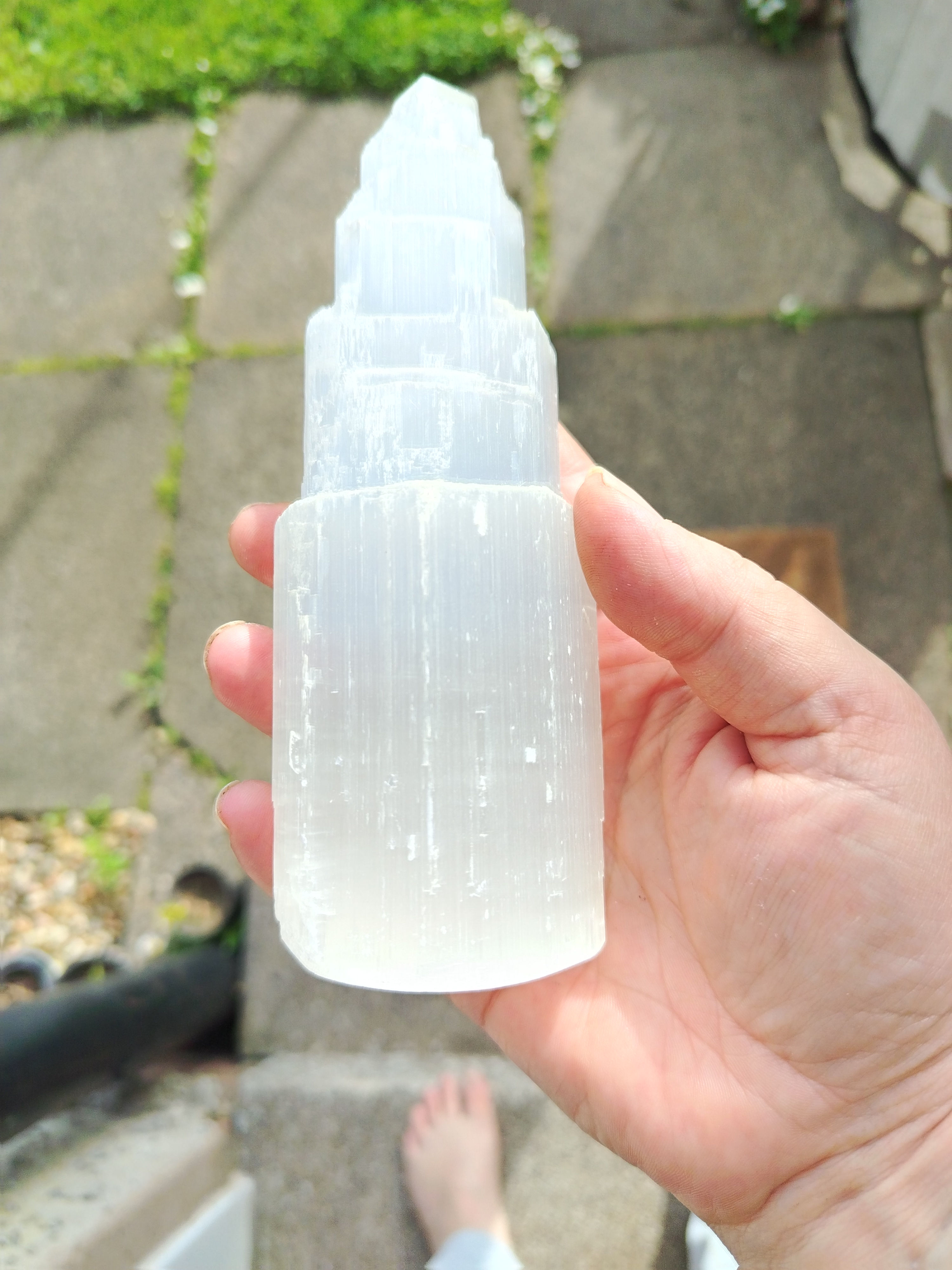 15cm Tall Selenite Tower, Heavy, Recycled Crystals