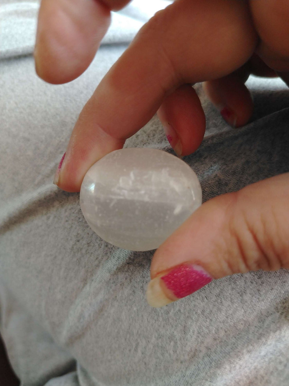 Miniature : Selenite Palm stone, Preloved Rocks