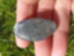a piec of Larvikite in my hand.
